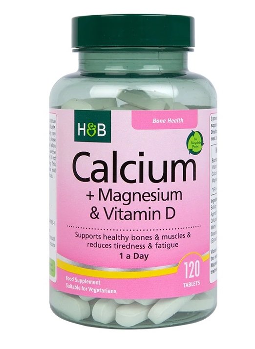 Calcium + Magnesium &amp;amp; D-vitamin - 120 vegetariske tabletter