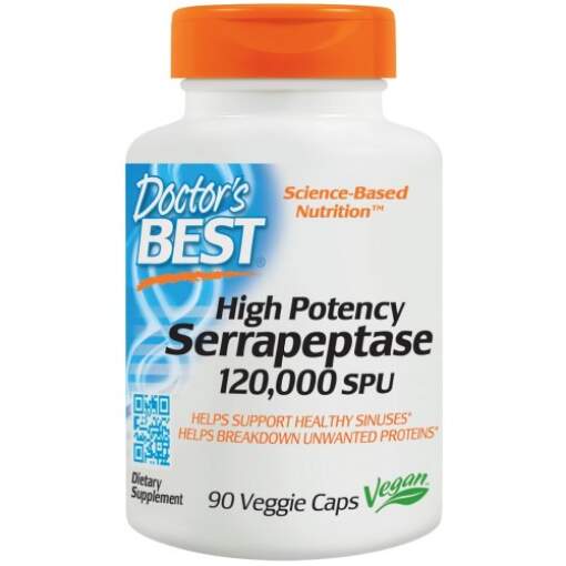 Doctor's Best - Serrapeptase 120 000 SPU High Potency - 90 vcaps