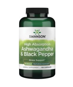 High Absorption Ashwagandha & Black Pepper - 120 caps