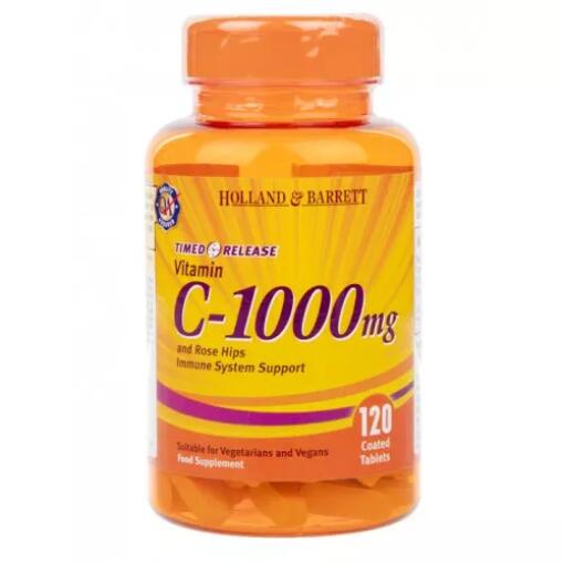 Holland & Barrett - Timed Release Vitamin C with Rose Hips 1000mg - 120 tablets