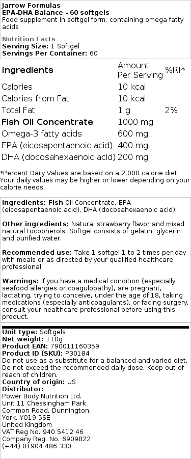 EPA-DHA Balance - 240 softgels - Billede 2