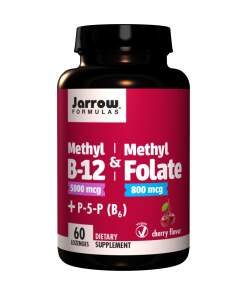 Jarrow Formulas - Methyl B-12 & Methyl Folate 800mcg Cherry - 60 Lozenges