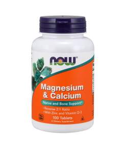 NOW Foods - Magnesium & Calcium with Zinc and Vitamin D3 100 tablets