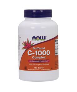 NOW Foods - Vitamin C-1000 Complex - Buffered with 250mg Bioflavonoids - 180 tabs