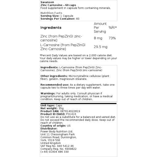 Swanson-Zinc-Carnosine