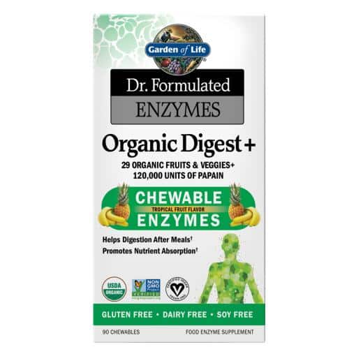 Dr. Formulerede Enzymer Organic Digest+ Tropical Fruit Flavor 90 Chewables