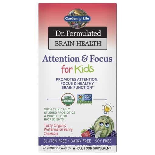 Dr. formulerede opmærksomhed og fokus til børn Vandmelon bær 60 tyggetabletter