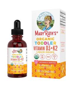 Organic Toddler Vitamin D3+K2 Liquid Drops - 30 ml.