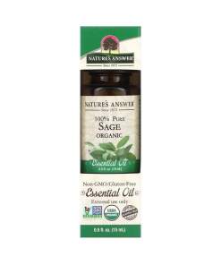 100% Pure Sage Organic Essential Oil - 15 ml.