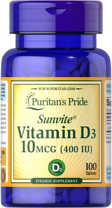 Vitamin D3, 400 IE - 100 tabletter