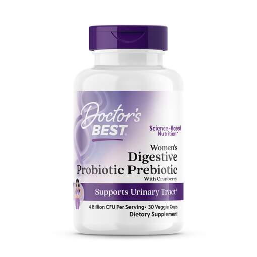 Doctor's Best - Women's Digestive Probiotic Prebiotic With Cranberry - 30 vcaps