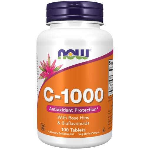 NOW Foods - C-vitamin-1000 med hyben og bioflavonoider - 100 tabletter