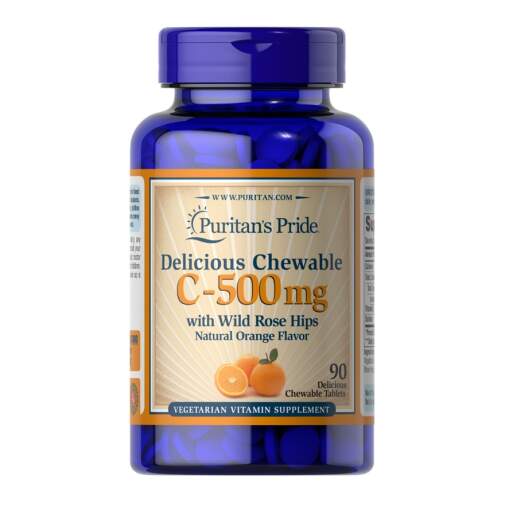 Puritan's Pride - Delicious Chewable Vitamin C with Wild Rose Hips