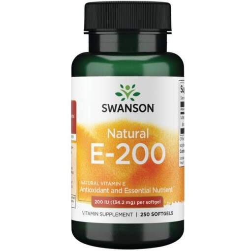 SWANSON E-vitamin Naturlig 200IE 250 kapsler