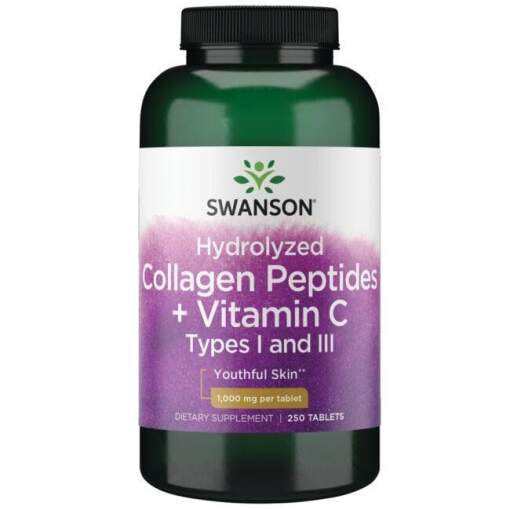SWANSON Hydrolyseret kollagen I og III + C 250 tab