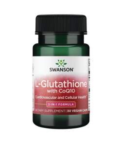 SWANSON L-glutation + koenzym Q10 30 kapsler
