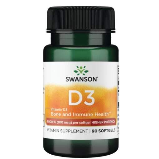 SWANSON Vitamin D-3 4000IU 90 kapsler