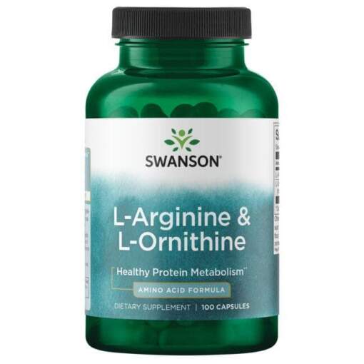 Swanson - L-Arginin & L-Ornitin - 100 kapsler