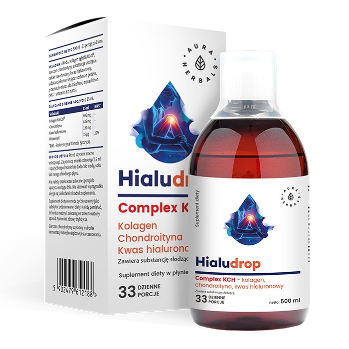 Aura Herbals - Hialudrop Complex CCH, Kollagen, Chondroitin, Hyaluronsyre 500 ml