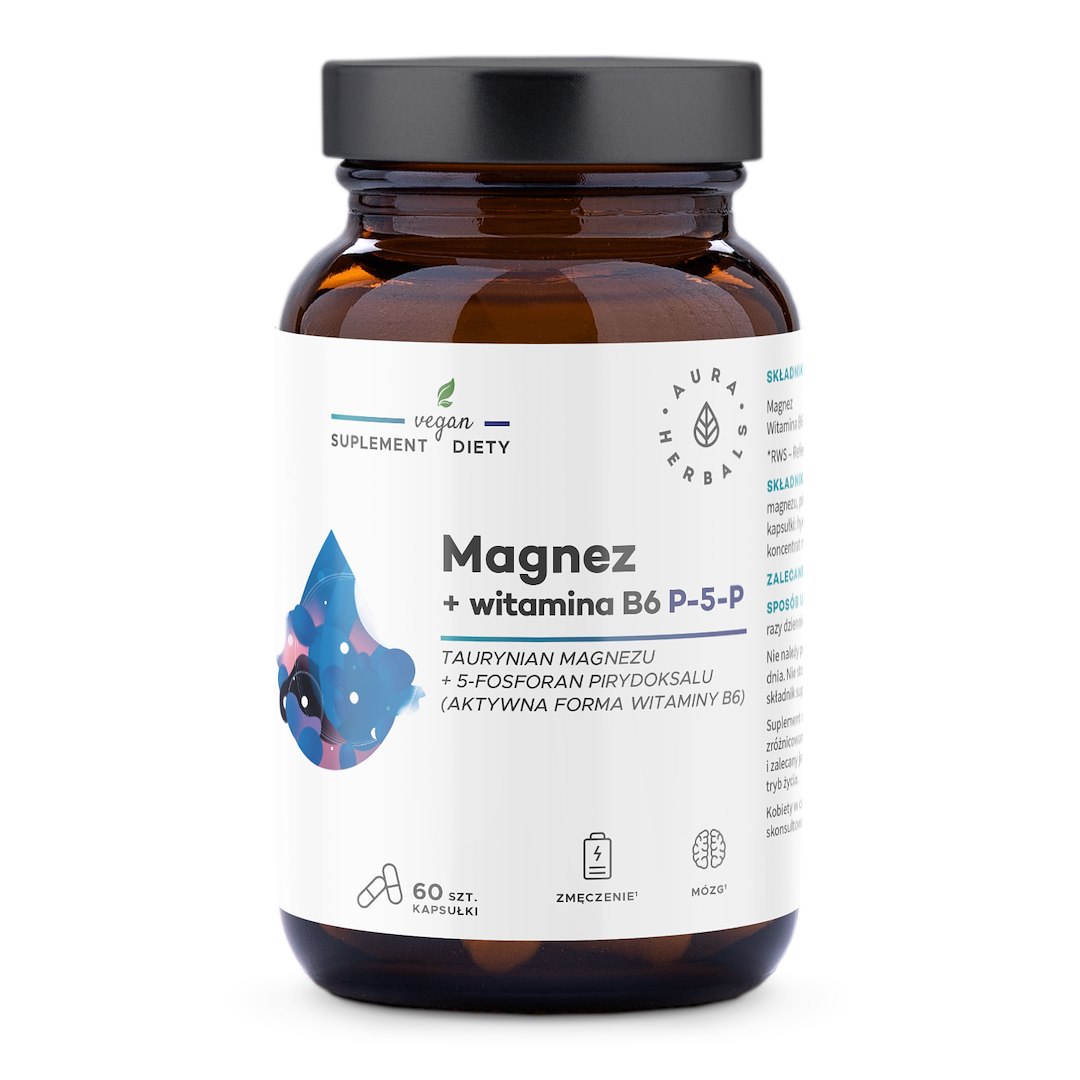 AURA HERBALS Magnesium + Vitamin B6 (60 caps)
