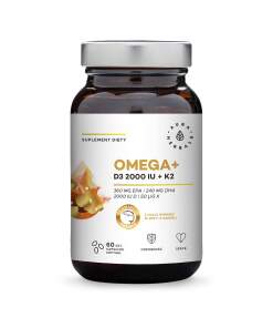 AURA HERBALS Omega+ Vitamin D3 2000 IU + Vitamin K2 (60 sgel caps)