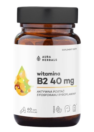 Aura Herbals - Vitamin B2 R-5-P 40 mg riboflavin, 60 kapsler