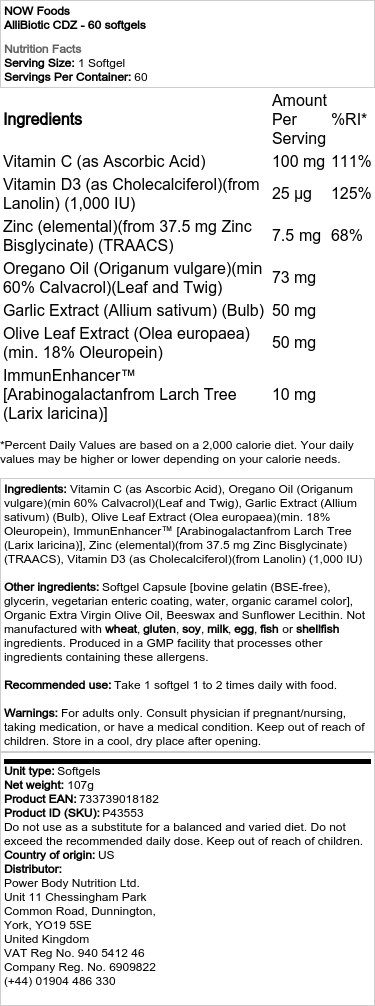 AlliBiotic CDZ - 60 softgels - Billede 2
