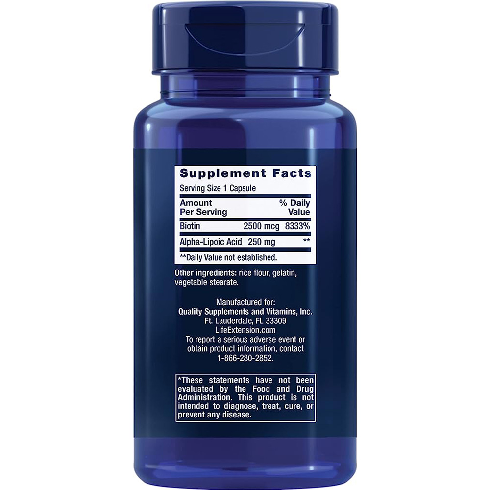 Alpha-Liponsyre med biotin - 60 kapsler - Billede 3