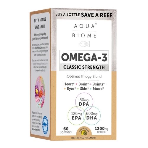 Aqua Biome Omega-3 Klassisk Styrke, 1200mg (Citron) - 60 bløde kapsler