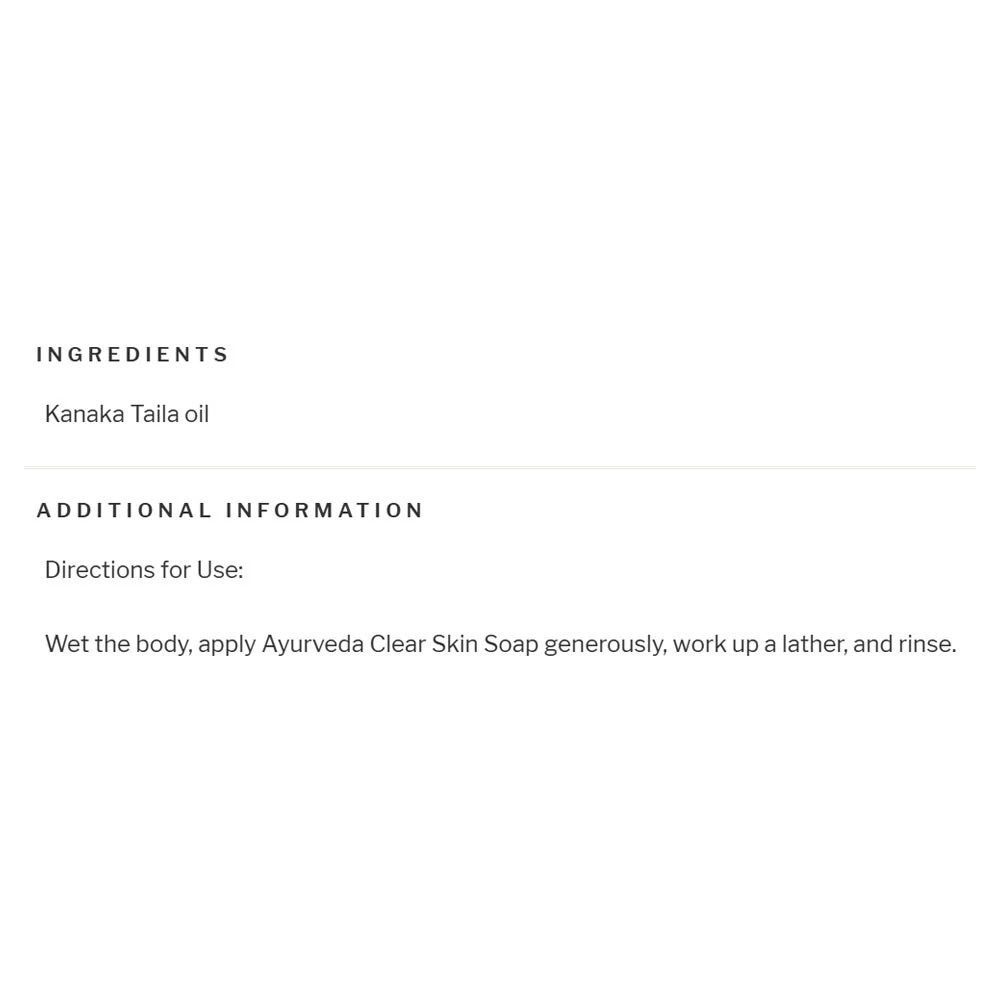 Ayurveda Clear Skin Sæbe - 125g - Billede 2