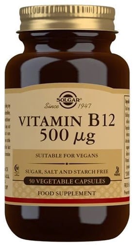 B12-vitamin, 500 mcg - 50 kapsler
