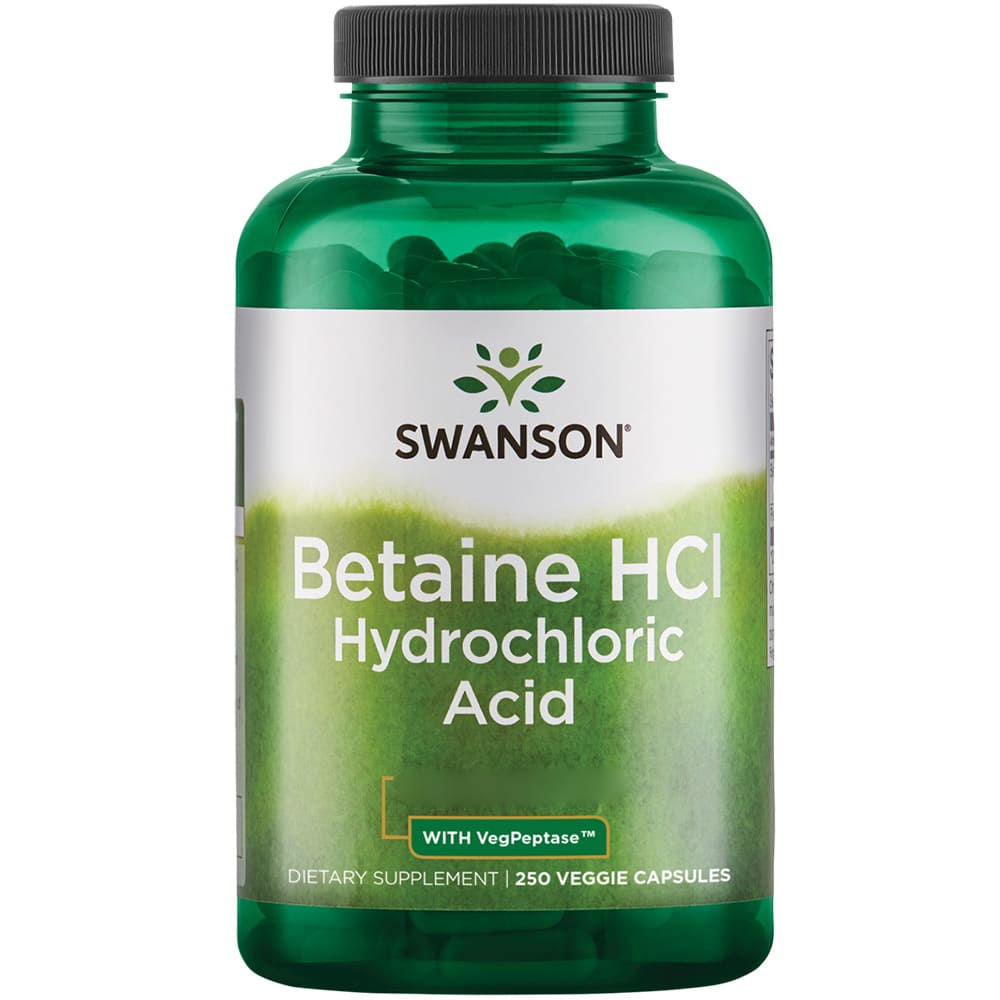 Betain HCl saltsyre - 250 veganske kapsler - Billede 2