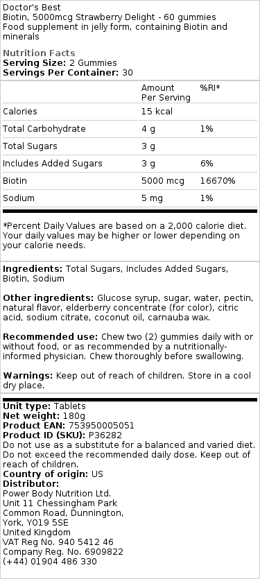 5000mcg Strawberry Delight - 60 gummier