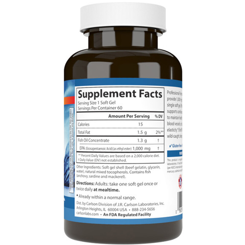 Carlson Labs - Elite EPA Gems 1000 mg, 60 softgels - Billede 3