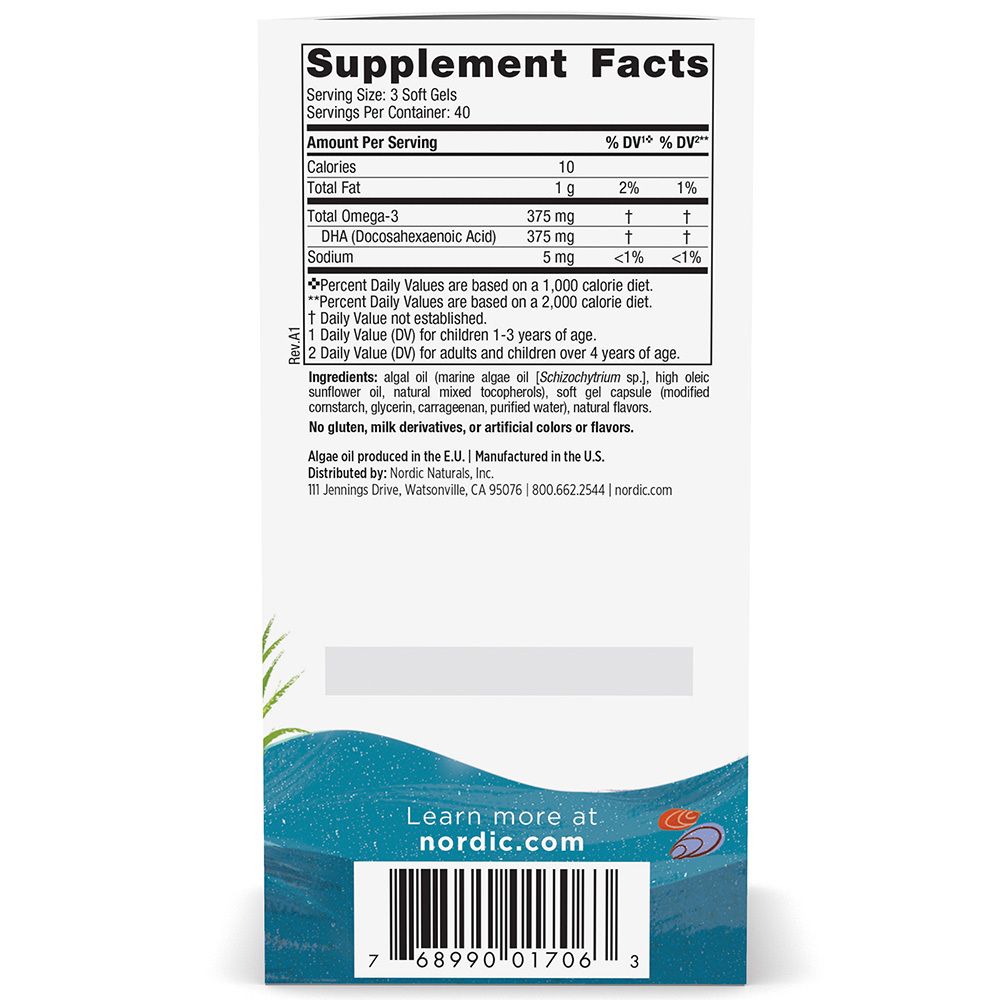 Børns DHA Vegetarisk, 375 mg Bær-Lemonade - 120 tyggetabletter - Billede 3