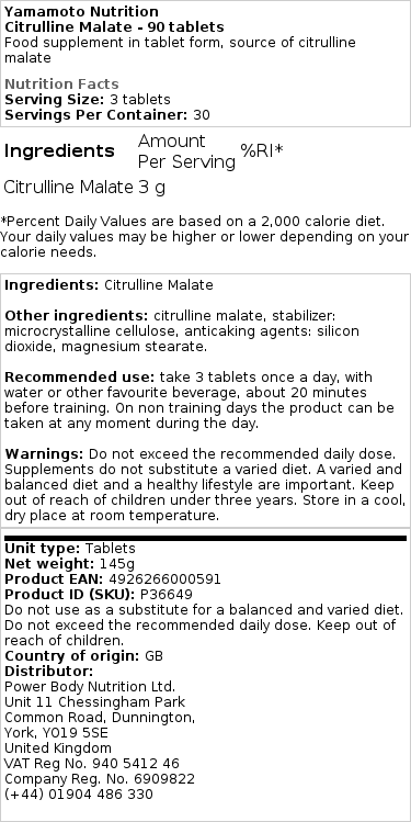 Citrullinmalat - 90 tabletter - Billede 2