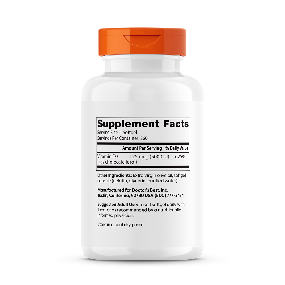 D3-vitamin, 5000 IE - 360 softgels - Billede 5