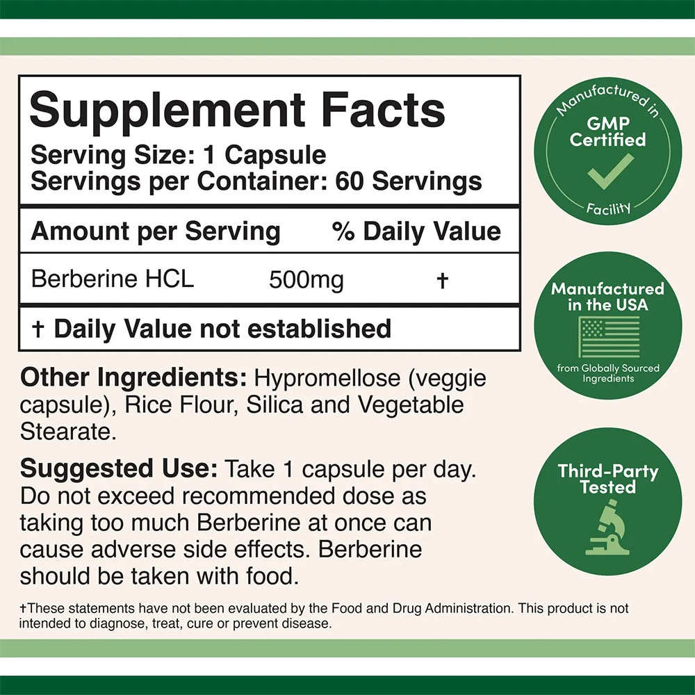 Double Wood Supplements – Berberine 60 kapsler - Billede 2