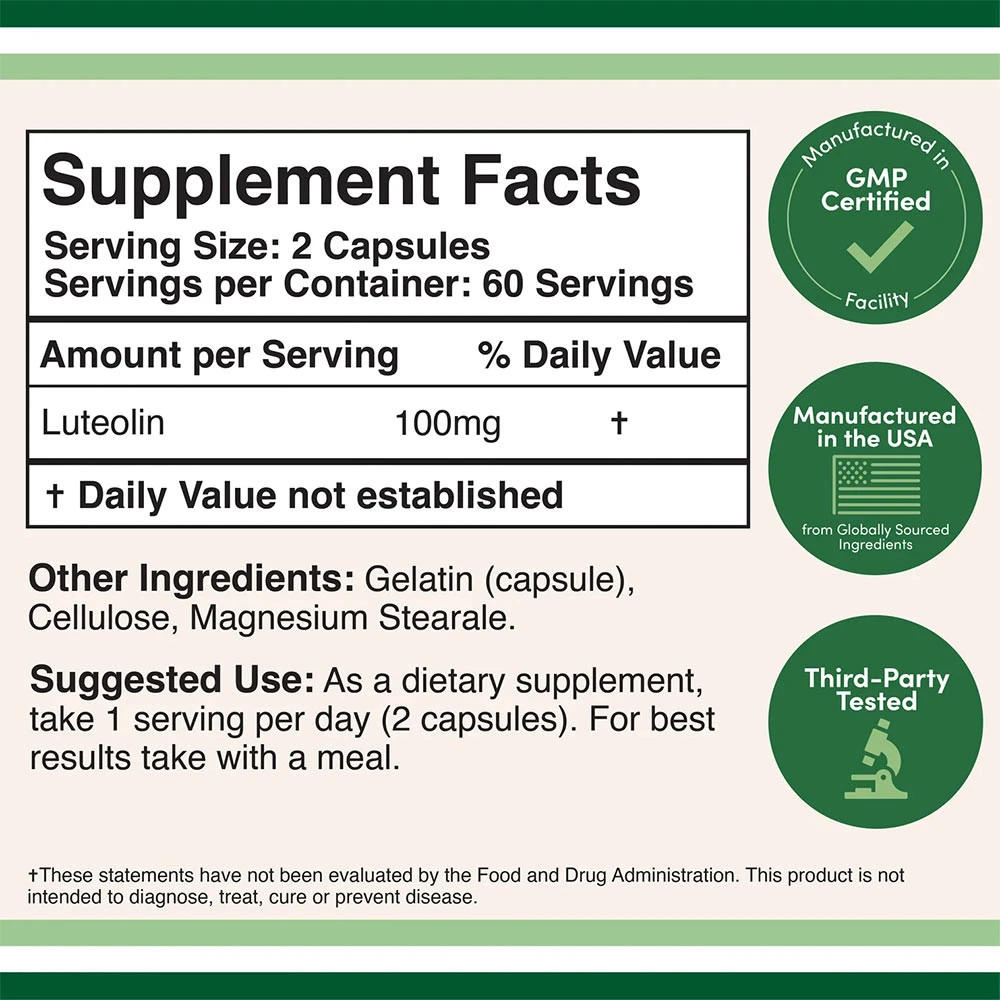Double Wood Supplements – Luteolin 120 Kapsler - Billede 2