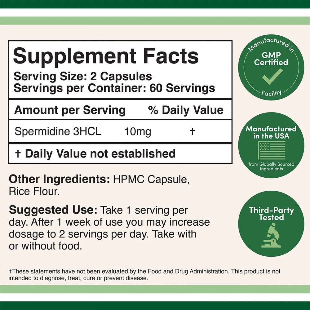 Double Wood Supplements – Spermidine 120 kapsler - Billede 2