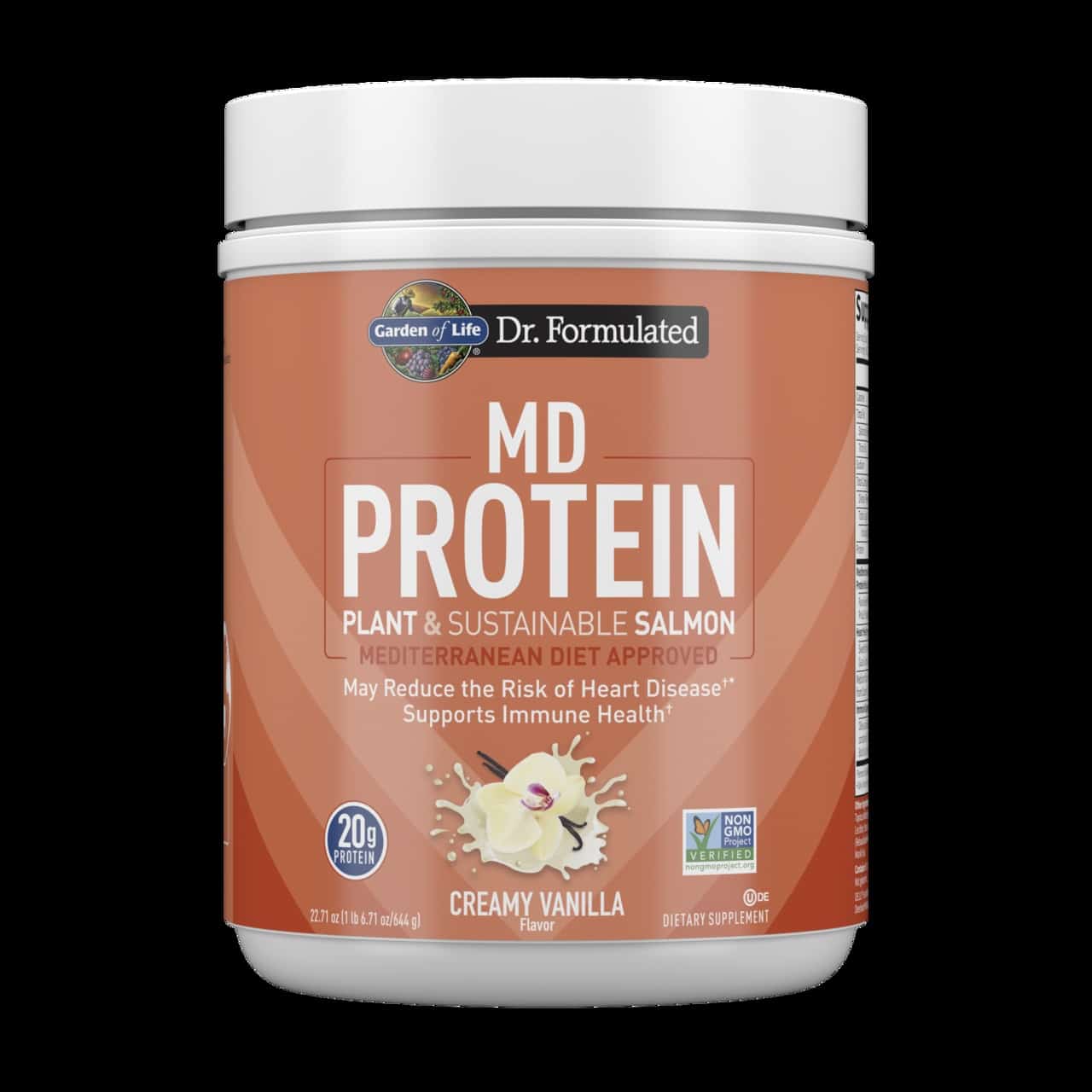 Dr. Formulated MD Proteinpulver fra Planter & Bæredygtig Laks, Cremet Vanilje - 644g