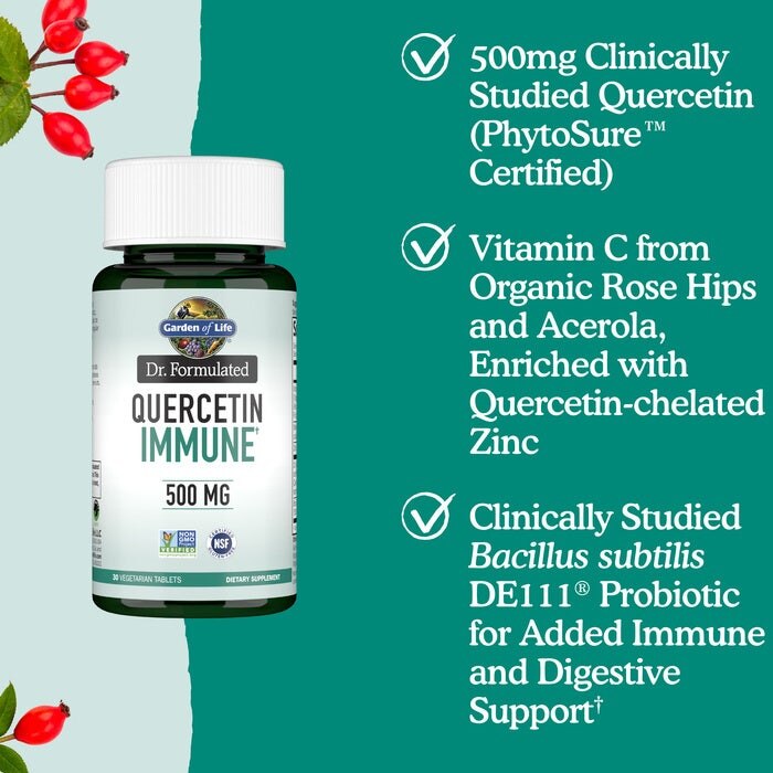 Dr. Formulated Quercetin Immunforsvar, 500 mg - 30 vegetariske tabletter - Billede 5
