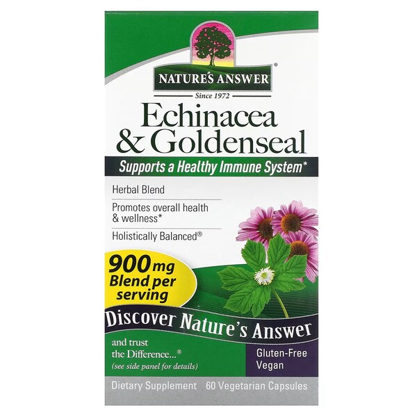 Echinacea & Goldenseal-kapsler - 60 vegetabilske kapsler