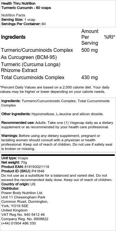 Gurkemeje Curcumin - 120 vcaps - Billede 2
