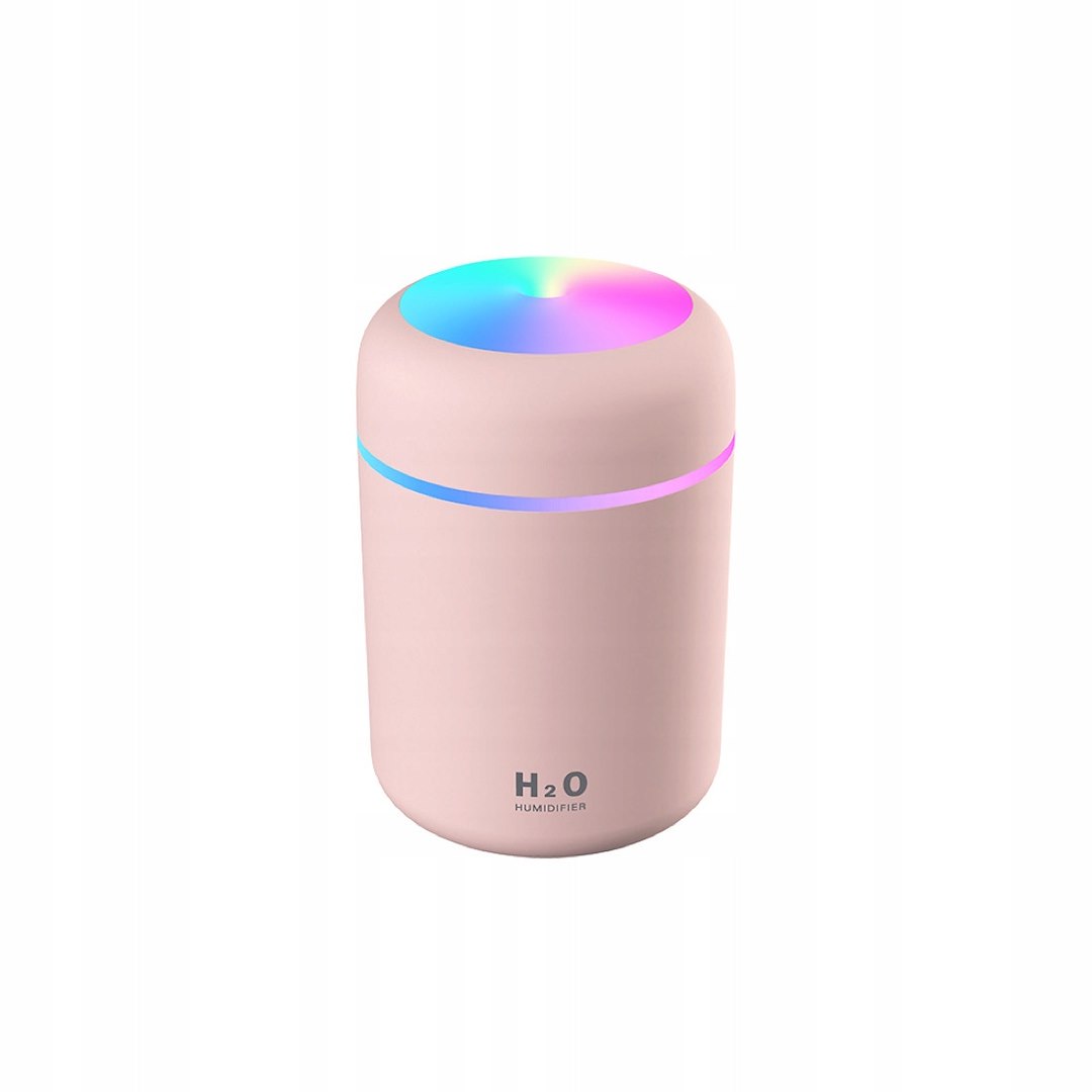 H2O - Luftfugter med æterisk olie diffuser, USB, pink 2 watt