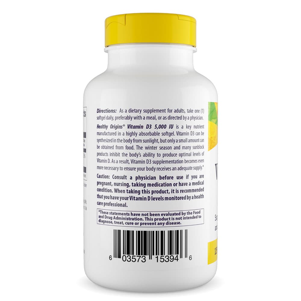 Healthy Origins - Vitamin D3 5000 IU, 360 softgels - Billede 5