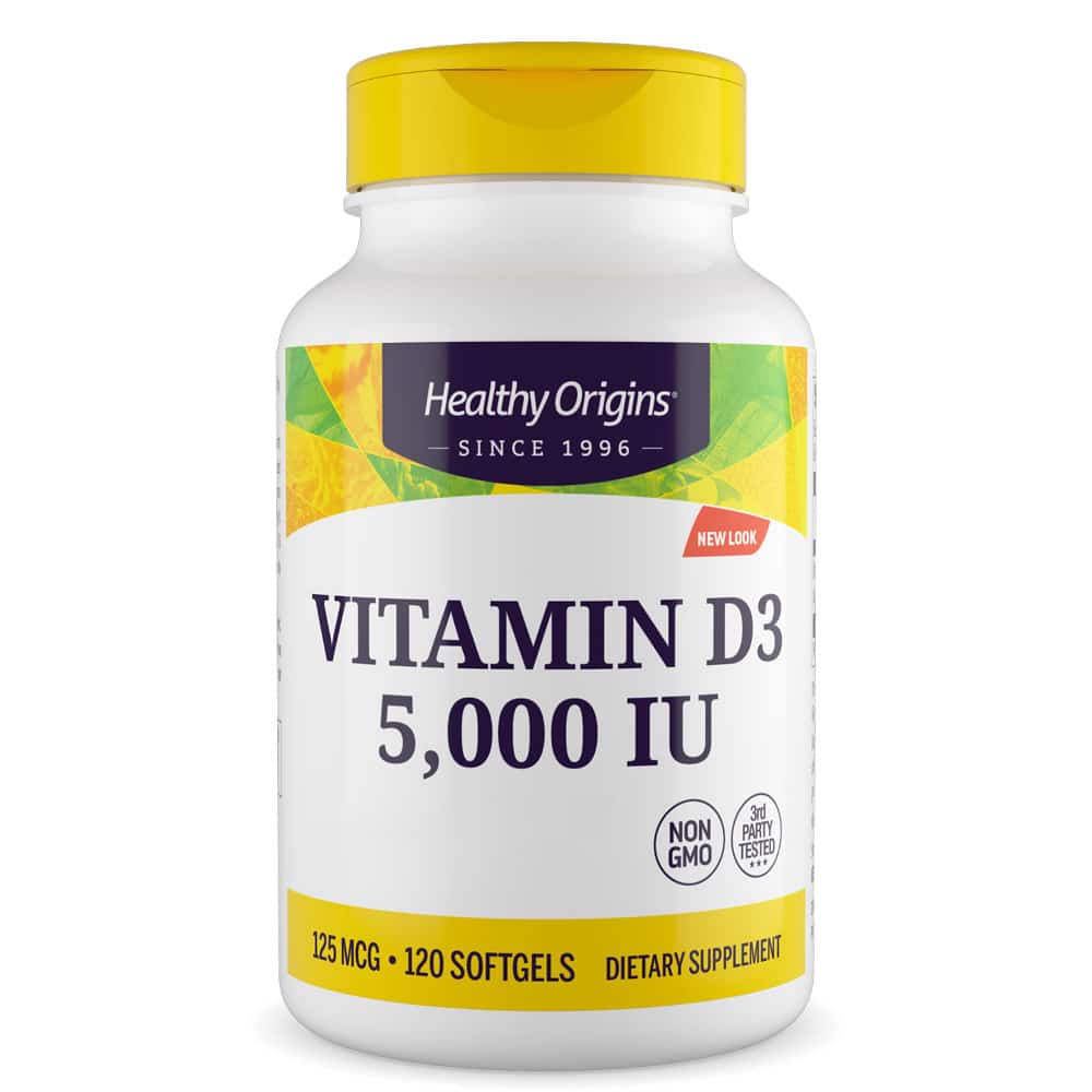 Healthy Origins - Vitamin D3 Depot 5000 IU, 120 bløde kapsler - Billede 3