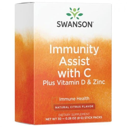Immunforsvarsstøtte med C-vitamin plus D-vitamin og zink, Citrus - 30 x 8g