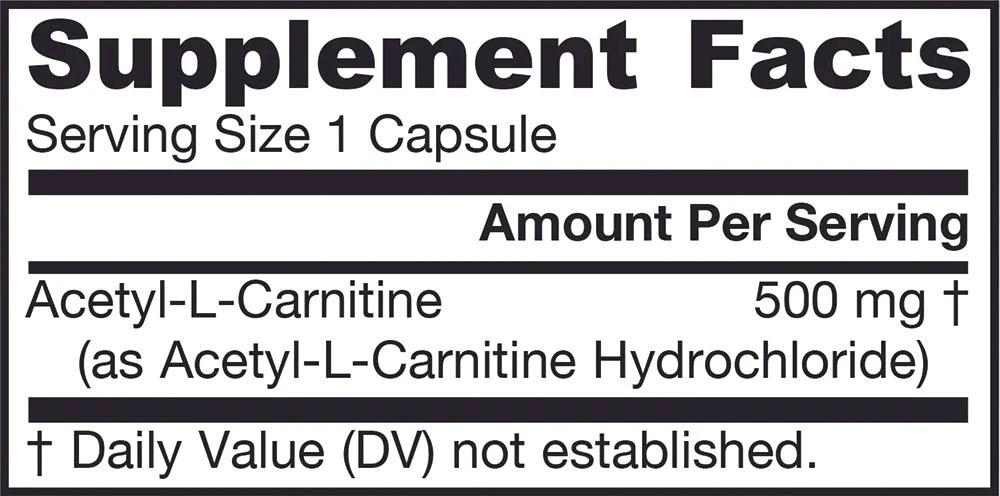 Acetyl L-Carnitin, 500mg - 60 kapsler - Billede 2