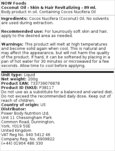 Kokosnøddeolie - Revitaliserende til hud og hår - 89 ml. - Billede 2